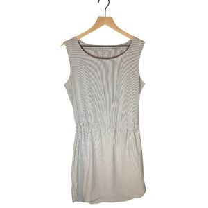 Athleta Gray Stripped Midi Dress